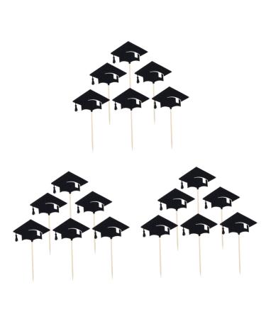 Alipis 18 Pcs Cupcake Topper Graduation Cap Topper Blaclight Party Supplies Blacklig Ken Doll Clothes Graduation Hats DIY Scratch off Cards Noire Cupcakes Graduation Cake Topper Props