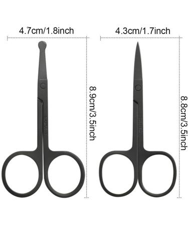 2 Pack Nose Hair Scissors Facial Hair Scissors Set Small Grooming Scissors Stainless Steel Nose Scissors for Men Women Beard Moustache Eyelash Eyebrow Trimmer for Nose Hair Beard Ear Hair - Buy Online on GoSupps.com