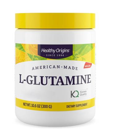 Healthy Origins L-Glutamine 300g Vegan Powder Lab-Tested Vegetarian Soy Free Gluten Free Non-GMO