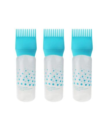 Solustrie 3st root ridge applicator bottles with root ridge squeezer hair color bottle hair dyer flap donor bottle for hair dyer hairdresser hair oil applicator brushes teasing blue
