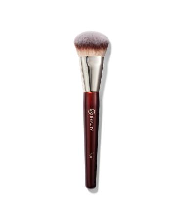 BK BEAUTY BRUSHES - 101 CONTOURED FOUNDATION BRUSH - Contoured Foundation Brush - Foundation Makeup Brushes - Face Brush For Liquid Or Cream Foundations
