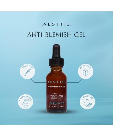 Aesthe Anti-Blemish Gel - Acne Spot Treatment for Oily Sensitive & Combination Skin - Vegan Gluten-Free Facial Skincare - 1.1 fl oz - Buy Online on GoSupps.com