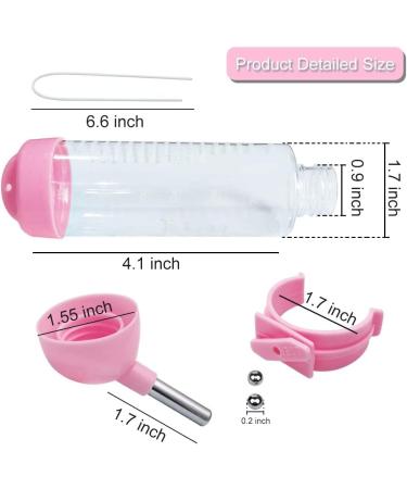 Andiker Hamster Dispenser Bottle No Drip Plastic Hanging Water Bottle Automatic Water Bottle Dispenser Cage Bowl with 2 Rolling Balls for Rabbit Guinea Pig Rat Gerbil Chinchilla (125ml pink) - Buy Online on GoSupps.com