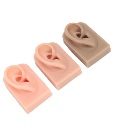 3Pcs Silicone Right Ear Model Set for Piercings Practice - 3 Colors, Easy to Use, Reusable with Stand - Buy Online on GoSupps.com