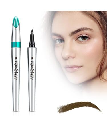Microblading Eyebrow Pen 3D Waterproof Microblading Eyebrow Pencil Contouring Pen Magic Eyebrow Pencil 4 Tip Brow Pen Fine Stroke Eyebrow Pencil Natural Makeup (1 B-Dark Brown #2) B-Dark Brown #2 1
