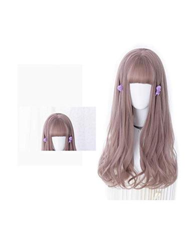 Shop BGHJUE Pink Purple Long Wavy Heat Resistant Synthetic Wig - 55cm Ombre Women's Hair - Buy Online on GoSupps.com
