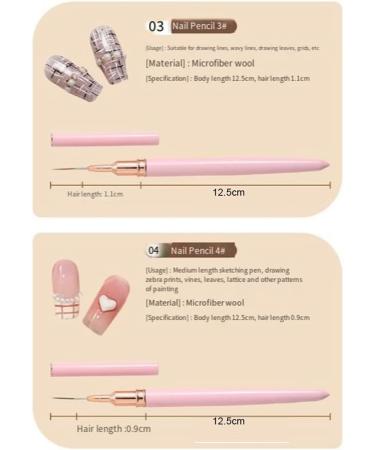 Dewedrt 5PCS 7/9/11/15/25mm Nail Liner Brush Set UV Gel Nail Brushes Kits French Stripe Line Painting Drawing Flower Pen Tools Easy Install D - Buy Online on GoSupps.com