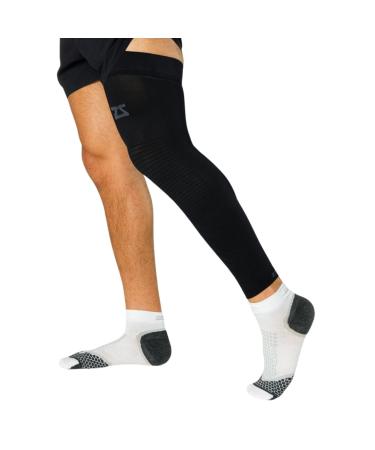 Zensah Full Leg Compression Sleeve - Long Full Length Support for Thigh  Knee  Calf for Men  Women  Running  Basketball  Football Medium Black 1