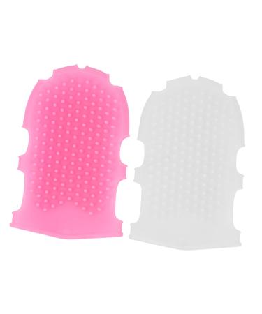 Healeved 2pcs Silicone Massage Brush Silcone Body Scrubbers Dry Body Brushing Silicone Massage Brushes Loofah Scrubber Silicone Exfoliator Massaging Tool Silicone Body Brush Rubbing Brush