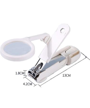 UNbit Nail Clipper Adult Nail Clippers Plastic/Carbon Steel White Nail Clippers 1.8 * 4.2 * 13cm Rotating Magnifying Glass Nail Clippers - Buy Online on GoSupps.com