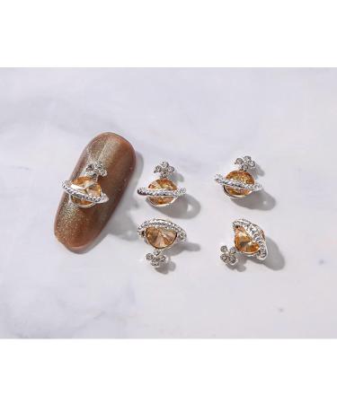 Fancy Multi-Color Nail For Color Stone Alloy Planet Design Decoration 3D Alloy Deco Nail Art Planet B