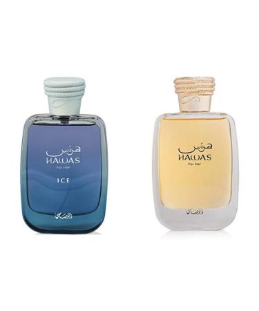Hawas Ice For Him & Hawas Eau de Parfum Spray for Women Combo Set | Long-Lasting Fragrance | Gift | 100ml