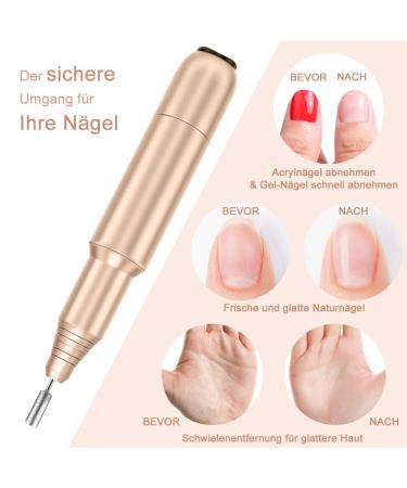 Folai Electric Nail Miller - Professional Manicure & Pedicure Set for Gel & Acrylic Nails - Gold - Perfect Gifts for Women & Moms - Buy Online on GoSupps.com
