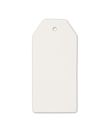 LWR CRAFTS 100 Hang Tags with Jute Twines 100ft (White, 3 3/4" x 1 3/4") 3 3/4" x 1 3/4" White