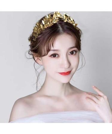 Gold Leaf Headband Metal Leaves Bride Wedding Headpiece Head Wear Accessories for Women - Buy Online on GoSupps.com
