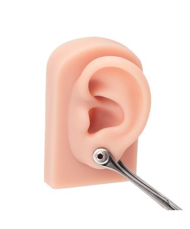 Ear Model 1 Pair Artificial Ear Molds Silicone Ear Model Simulation Human Ear Model Ear Display Teaching Aid Model Silicone Ear Model Practice Piercings Tools Simulation Fake Ear (Light Skin Color)