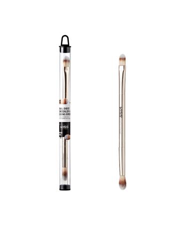 KISS NEW YORK Professional Dual Ended Concealer & Blending Brush Flat Concealer Brush for Imperfection & Even Coverage Small Area Even Application for Eyes Nose Lip