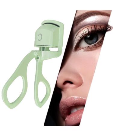 Heated Eyelash Curler Rechargeable Electric Eyelash Curler Heated Eyelash Clip for Make Up Professional Lash Curler for All Eye Shapes Ideal Gift for Women Girlfriend (Green)