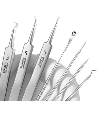 Blackhead Remover Tool 8 Pcs Pimple Popper Tool Kit Blackhead Extractor for Face Nose Comedone Zit Acne Whitehead Pores Blemish Fat Granules Stainless Steel Facial Skin Care Kit - Buy Online on GoSupps.com