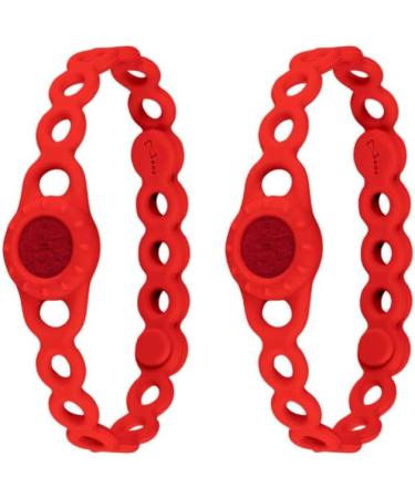 Buy Bone Fragrance Chain Aromatherapy Diffuser - Stylish Elastic Silicone Bracelet for Couples - 2 Piece Red Set | GetaWay Solids - Buy Online on GoSupps.com