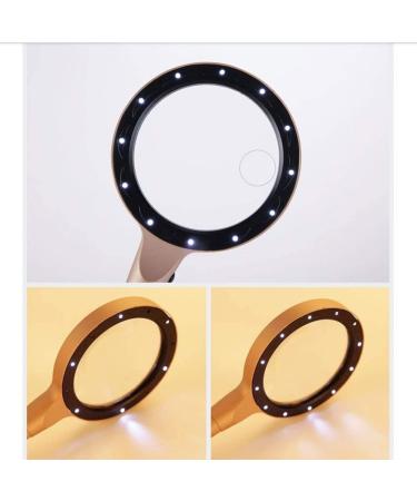 Magnifying Glasses Vision aids Handheld Coin Magnifying Glass 2.5X 5X Double Lens Metal Illumination with 12 LED Lights for Old Man Reading Jewelry Identification Crafts Carving Repair Stationery Offi - Buy Online on GoSupps.com