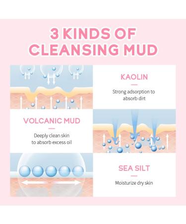 AKARY Sakura Clay Facial Mud Mask - Deep Cleansing Pore Minimizer Oil Control & Acne Reduction - Natural Skin Care for Youthful Skin - Buy Online on GoSupps.com