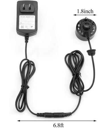 PAIDUOJI Color Changing LED Pond Fountain Fogger Humidifier - 12 LED Lights Atomizer with AC Adapter (Black) - International Shipping Available - Buy Online on GoSupps.com