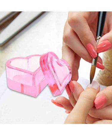 perfk Nail Art Dish with Lid Nail Art Glass Cup Thickened Cup Body for Nail Art Artist Small Jewelry Storage Box pink - Buy Online on GoSupps.com
