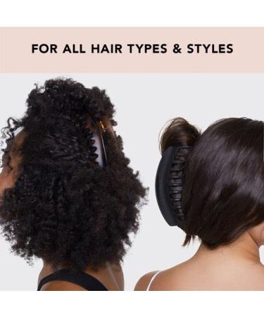 Kitsch Large Hair Clips for Women - Jumbo Dome Claw Clips for Thick Hair (2pc Tortoise&Black) - Buy Online on GoSupps.com