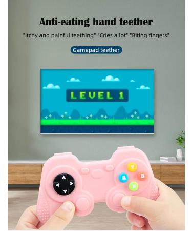 PandaEar Silicone Teething Toys for Babies 6-18 Months | Remote Control & Game Pad Teether | BPA-Free Chew Toys for Infants | Natural Freezer Safe | Beige & Pink - Buy Online on GoSupps.com