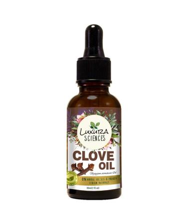 Luxura Sciences Clove Essential Oil | Relieves Toothache & Sore Muscle | for Aromatherapy Body Massage & Skin Care | Unfiltered & Undiluted | 1.01 Fl Oz/30ml