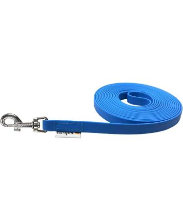 Biothane Tug Line for Medium/Large Dogs - Durable Leash 16mm (1m/3m/5m/10m/15m) with Hand Loop - Light Blue - Buy Online on GoSupps.com