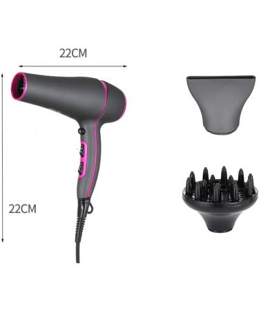 2200W Professional Hair Dryer Ionic Hairdryer Lightweight Hairdryer Quiet Blow Dryer Fast Dry Dryer with 2 Speed and 3 Heat Cold Shot Button AC Motor Diffuser & Concentrator for Travel Salon Home Use - Buy Online on GoSupps.com