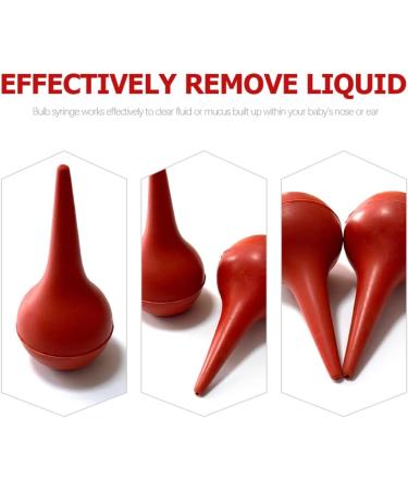 Lurrose Ear Bulb Syringe Rubber Nose Mucus Sucker Red - 6pcs Ear Cleaning Tool - Buy Online on GoSupps.com