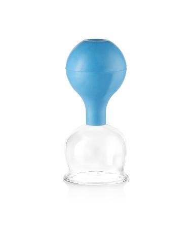 pulox cupping glass made of real glass including suction ball in blue 62 mm Blue 62 mm