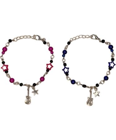 Kuaiyiju Couples Guitar Charm Bracelets - Adjustable Pearl Jewelry for Friendship & Fashion - Buy Online on GoSupps.com