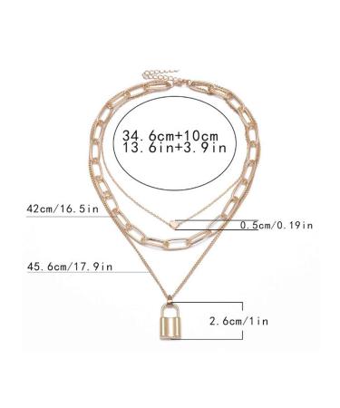 Shop Punk Layered Heart Choker Necklace | Gold Lock Pendant & Chunky Paper Clip Chain | Vintage Statement Jewelry for Women & Girls - Buy Online on GoSupps.com