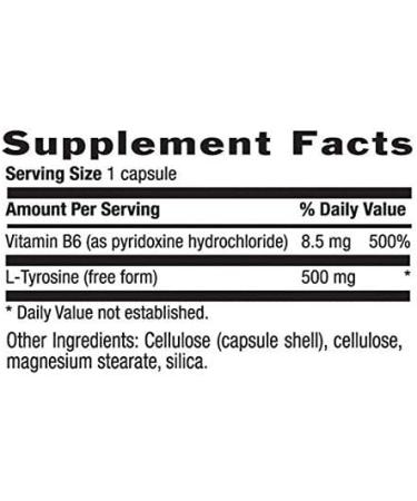 Country Life L-Tyrosine 500mg Vegetarian Capsules with B-6 - 100 Capsules - Buy Online on GoSupps.com
