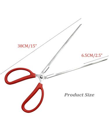 38cm Black Stainless Steel Aquarium Food Tweezers - Rust-Resistant & Perfect for Feeding Reptiles Plants & Spiders - Buy Online on GoSupps.com