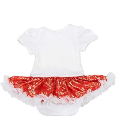 FYMNSI Baby Girls My First Christmas Outfit 4pcs Set | Newborn Infant Xmas Party Clothes | Princess Tutu Romper Dress | 0-3 Months White - Buy Online on GoSupps.com