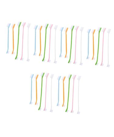 Kisangel 30 pcs Dual-head Handheld Clean Supplies Cat Nylon Oral Cleaning Brush Small Pet Puppy Portable 1 count (Pack of 1) Assorted Colorx3pcs