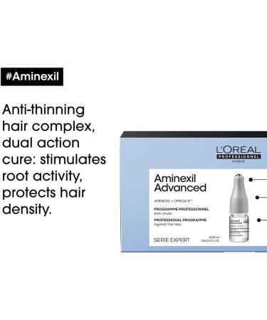 LOr al Professionnel Strengthening Treatment For Weakened Hair with a Tendency to Fall Out Strengthens the Hair Fiber to Combat Hair Loss With Aminexil Aminexil Advanced 42x6 ml - Buy Online on GoSupps.com