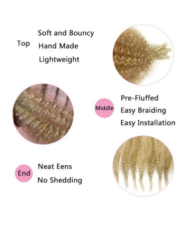 LPARMJIT 16 Springy Afro Twist Hair Extensions - 3 Packs of Kinky Marley Twist for Soft Butterfly Locs - Pre-Fluffed 27/613 Color - Buy Online on GoSupps.com