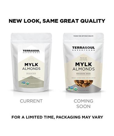 Terrasoul Superfoods Raw Organic Almonds (Mylk Grade) 2 lbs - 32 oz (Pack of 1) - Buy Online on GoSupps.com