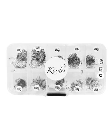 Kordes D Curl Premade Fans Lash Extensions Mix Size 8mm-17mm - Promade Volume Eyelash Extensions D Curl (5D)