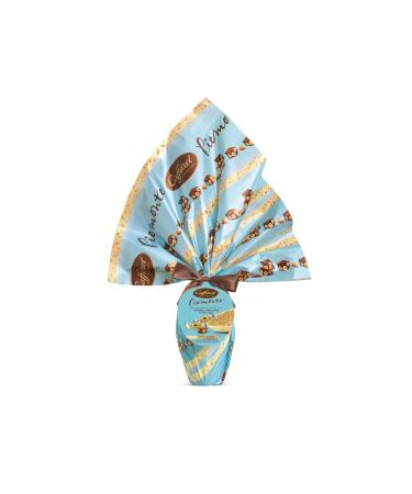 Caffarel MILK CHOCOLATE EGG WITH GRANELLE OF KNOISEAUX 270 GR CONTAINING 3 CHOCOLATE PRALINES WITH MILK AND HAZELNUTS GIANDUIA WITH WHOLE WALNUTS (2%) GLUTEN FREE
