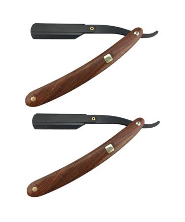 Minkissy 2st collapsible razor straight razor men's hair cutter hairdresser razor saucer safe hand razor razor vintage shaved man manual bamboo