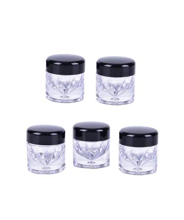 5Pcs Loose Powder Container 3ml Empty Plastic Mini Makeup Sample Pots Eyeshow Powder Box Blusher Bottles Concealer Powder Sifter Jar with 12 Holes and Screw Lids