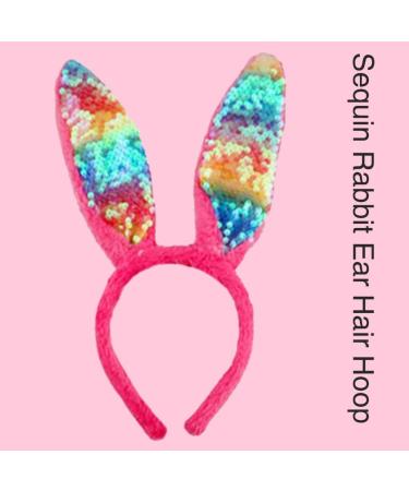 hgnxa Easter Rabbits Ear Hairband Woman Teens Sequins Headbands for Movie Enthusiasts Animes Theme Gatherings Hairband White - Buy Online on GoSupps.com