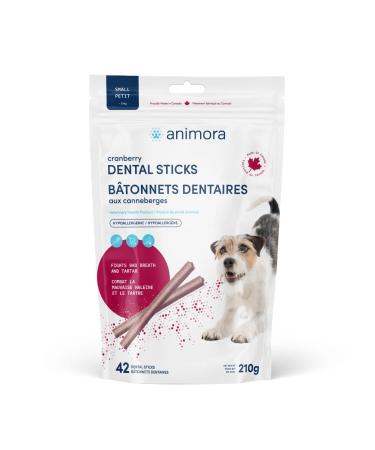 Animora Cranberry Dental Sticks (42) - Small - Improves Oral Health Fights Bad Breath Tartar and Dental Plaque Buildup 5 gram (Pack of 42)